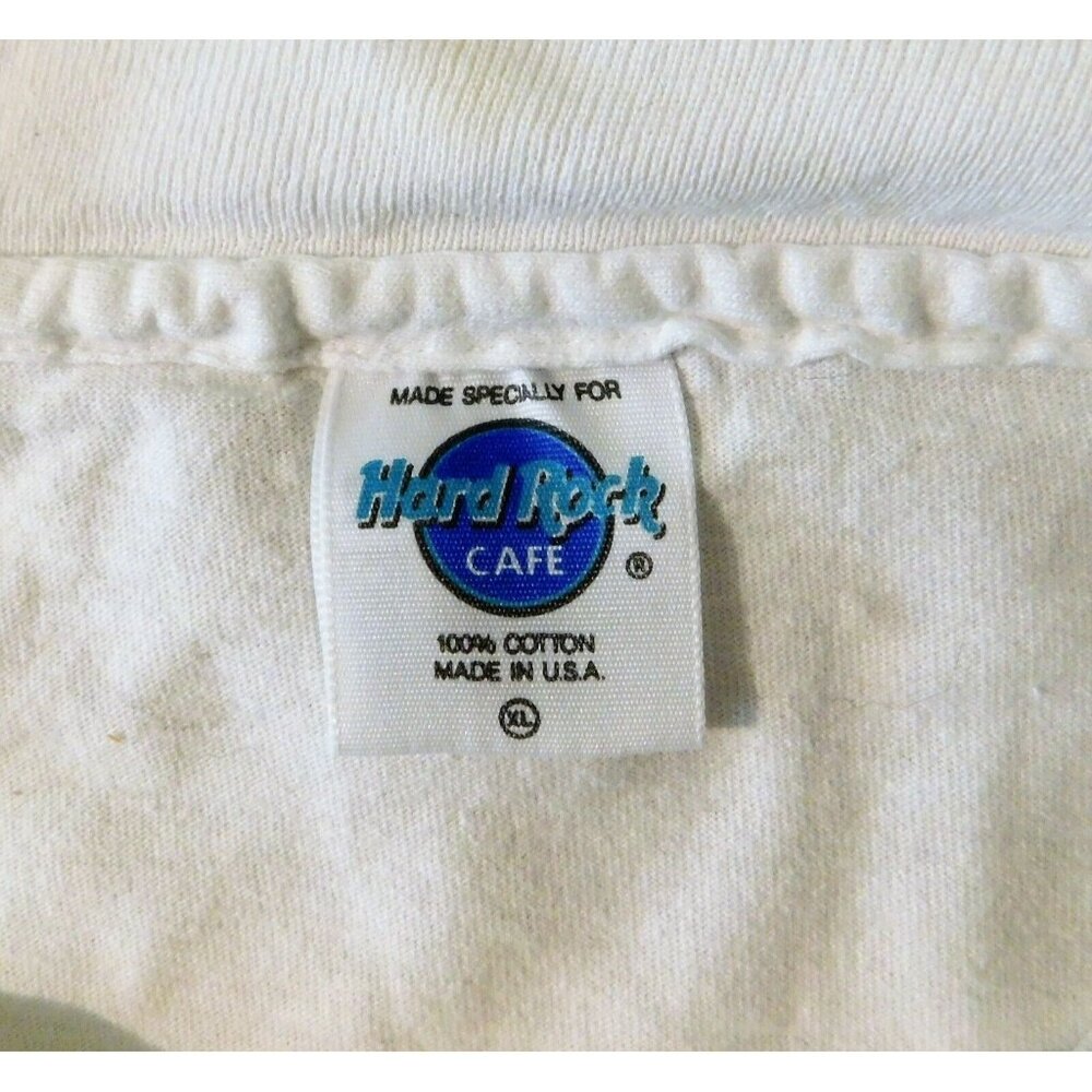 Hard Rock Cafe Las Vegas T-Shirt XL White Vintage 1990s Short Sleeve Cotton - Picture 5 of 5